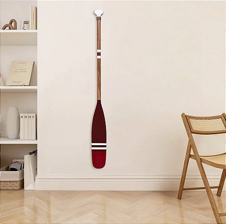Remo Decorativo Vermelho e Branco 130cm em Madeira