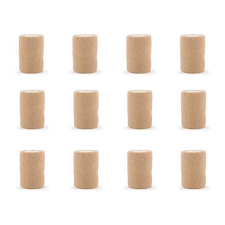12 Bandagem Elástica Bege 7,5cm x 4,5m Caixa Fechada - Bioland