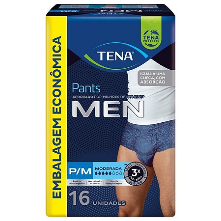 Roupa Íntima Tena MEN P/M com 16 Unidades - Tena