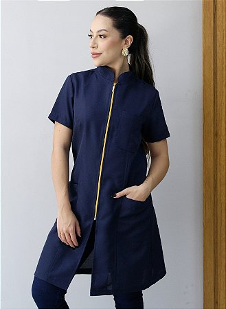 Jaleco Juh Azul Marinho Zíper Dourado - Oxford