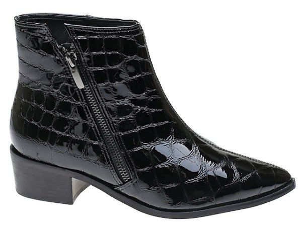 Bota Croco Gloss Preto Tabita