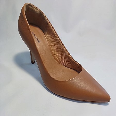 Scarpin Feminino Couro Mestiço Camel Studio Calzature