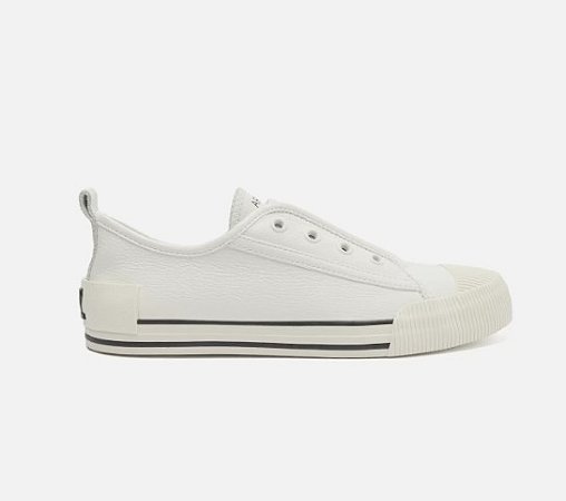 Tenis Slip On Couro Elástico Arezzo Branco