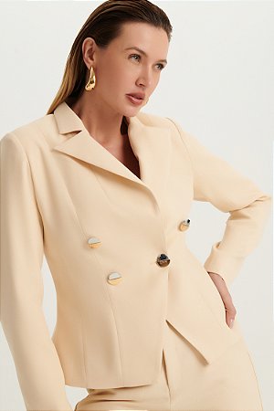 Blazer Com Botoes Dimy Bege