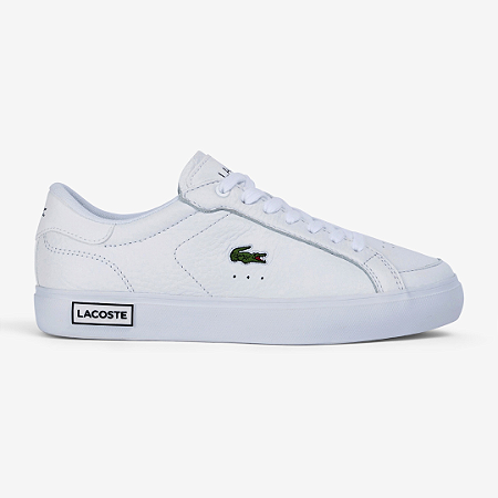 Tenis Feminino Powercourt de Couro Lacoste Branco