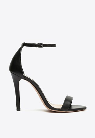 Sandália Gisele Salto Alto Couro Preta