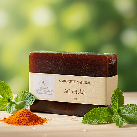 Sabonete de Açafrão Natural Artesanal Clareador Antiacne 110g