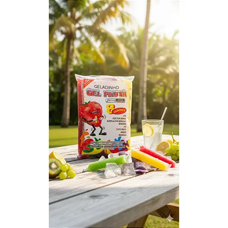 Geladinho Gel Fruta Grande Pacote c/ 20 unidades 100ml