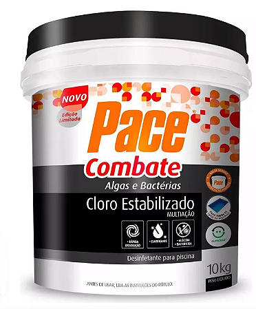 Balde Cloro Multiação 3 Em 1 Pace Combate 10kg