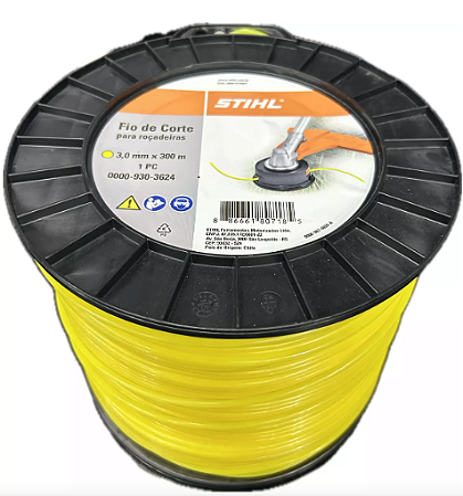Fio De Corte Stihl 3,0mm X 300m Nylon Amarelo Redondo