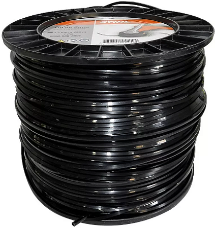 Fio De Nylon Quadrado 3,3mm X 228mts Preto Stihl