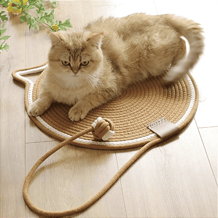 Tapete Arranhador Dobrável Cama Para Gatos De Sisal C/ Bolinha