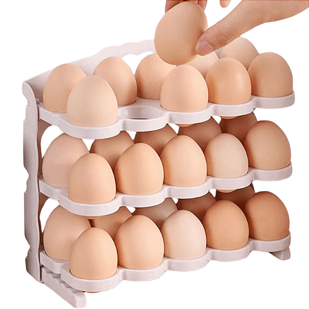 Organizador Geladeira Caixa Para 60 Ovos Triplo Luxo