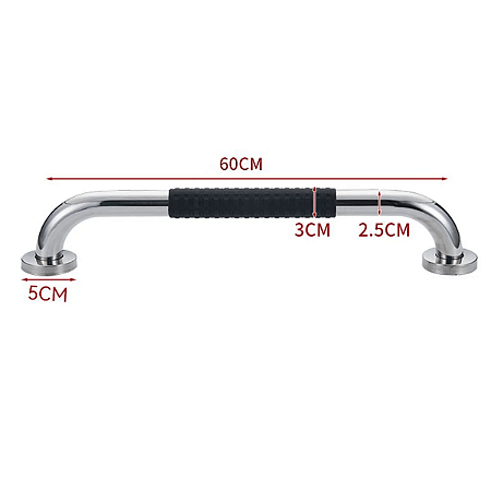Barra Apoio Inox 60Cm Antiderrapante Box Banheiro Idosos