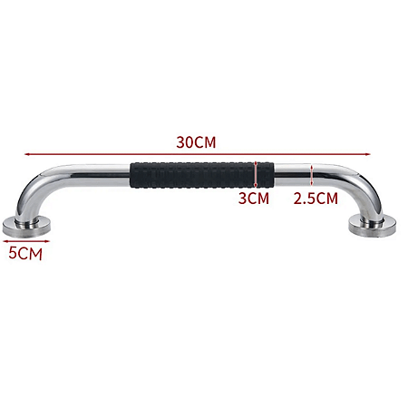 Barra De Apoio Corrimão Inox 30Cm Antiderrapante Idoso