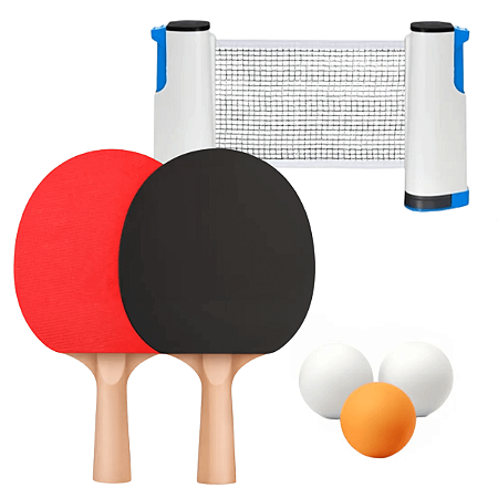 Kit Completo 2 Raquetes Rede Ping Pong Tenis Mesa Premium