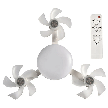 Ventilador De Teto Drone Controle Remoto Lâmpada Led 60w Silencioso