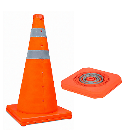 Cone Sinalização Segurança Balizador Refletivo Dobrável 40cm