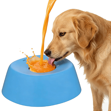 Tigela Pote Lambedor Interativo Cachorro Gato Antiestresse Alimentador Lento Com Bola Rolante