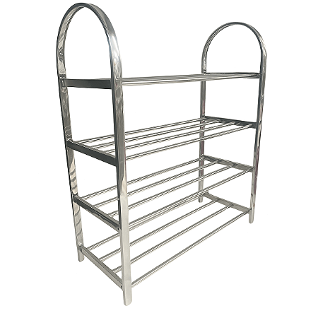 Sapateira 4 Andares Prateleira Inox 12 Pares Calçado Tenis Sapato