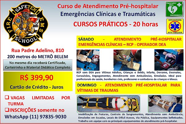 Curso de APH 20 horas - CURSO PRÁTICO PRESENCIAL