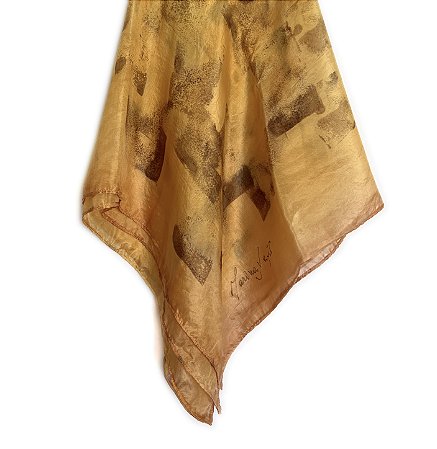 Lenço Ouro 100% seda | 90x90cm