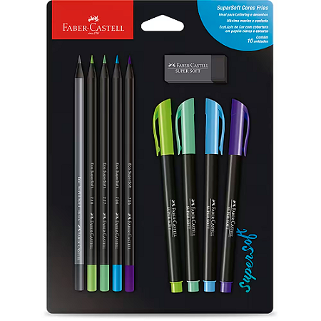Kit Lettering Supersoft - Cores Frias - Faber-Castell