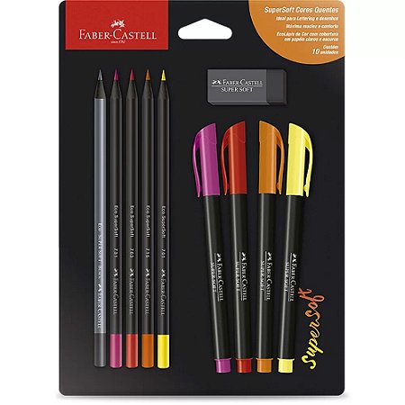 Kit Lettering Supersoft - Cores Quentes - Faber-Castell