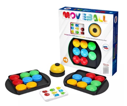 Jogo De Botões Brinquedo Educativo Move Ball Cartas Infantil