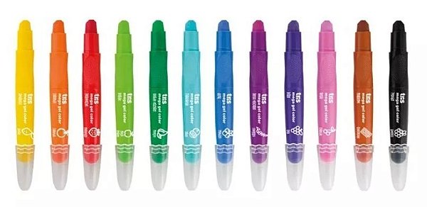 Giz Retratil Mega Gel 12 Cores Com Cheirinho De Frutas Tris