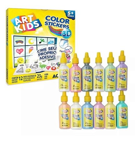 Adesivos 3d Color Stickers Crie Seu Adesivo Kit 12 Cores