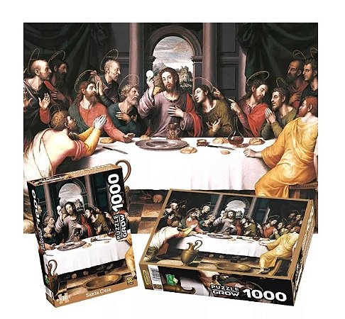 Quebra-Cabeça Puzzle Santa Ceia 1000 Peças Grow