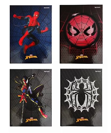 Kit 4 Caderno Grande Brochurão 80 Fls 1 Matéria - Spider Jandaia