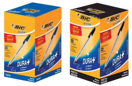 2 Caixas Caneta Bic Esferográfica Clássica C/ 100 Cor da tinta Azul/Preto Cor do exterior Transparente