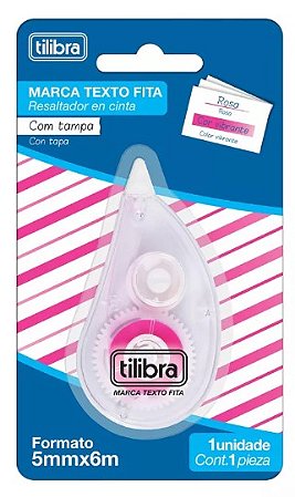 Marca Texto Em Fita Rosa 5mmx6m Tilibra