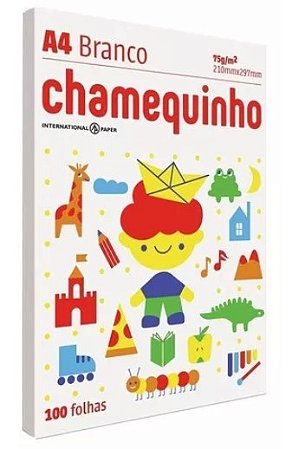 Papel Sulfite Chamequinho Tamanho A4 Gramatura 75g 210x297mm 100 Folhas