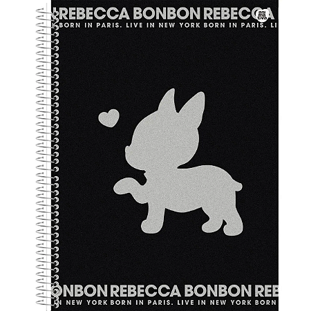 Caderno Brochura Capa Dura Rebecca Bonbon Animativa Preto