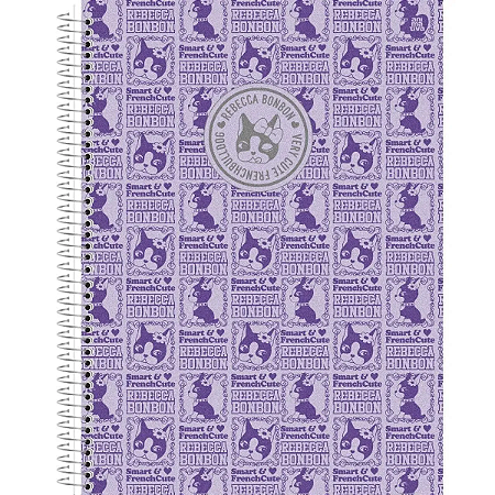 Caderno Brochura Capa Dura Rebecca Bonbon Animativa Roxo