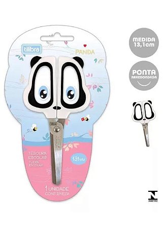 Tesoura Escolar 13 Cm Tilibra - Panda
