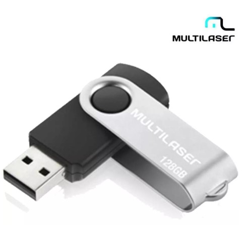 Pen Drive Twist Multilaser 128gb Usb Preto