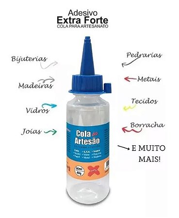 Cola De Silicone Líquida Artesanato Eva Isopor Couro 60ml Make+