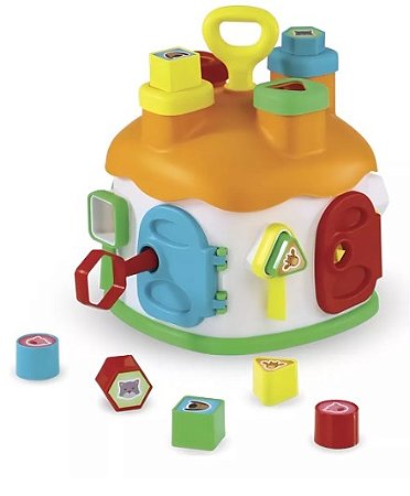 Casinha Educativa Com Blocos De Encaixar Home Play Cor Branco
