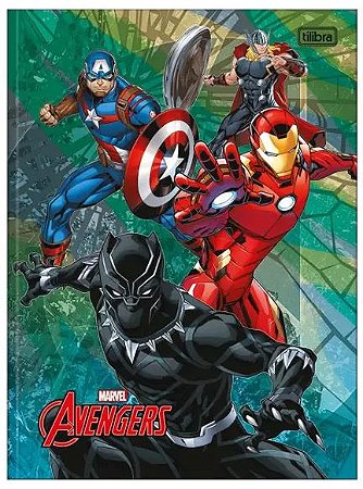 Caderno Brochurão Grande Universitário Avengers Vingadores 80 Folhas Capa Dura Tilibra