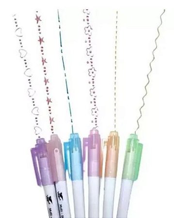 CANETA MULTI SHAPE PONTA FINA 6 CORES VMP