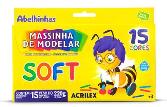MASSA PARA MODELAR SOFT 15 CORES - ACRILEX