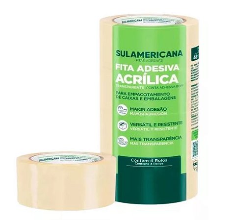 Fita Adesiva Empacotamento Sulamericana 48mmx40m C/4