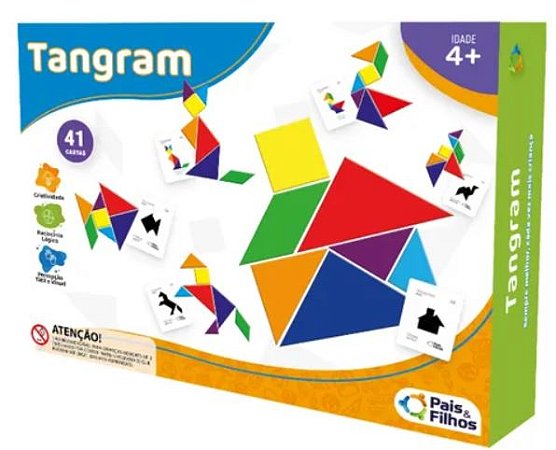 Tangram Jogo Didático Pedagógico Desafio Criança Pais E Filhos