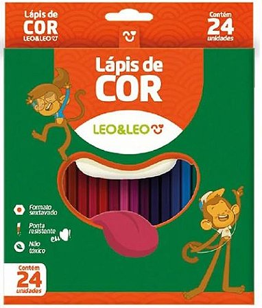 Lápis de Cor Sextavado 24 cores - Leo & Leo