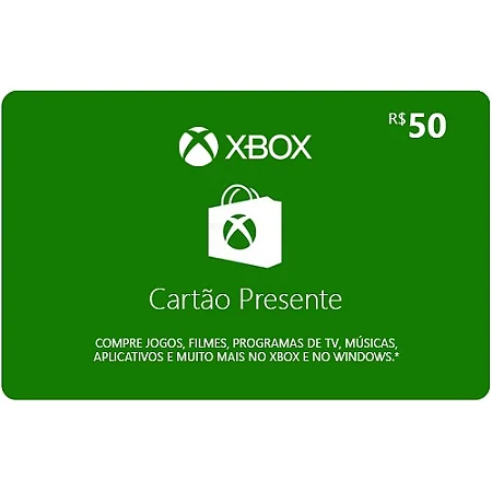 Microsoft Gift Card Xbox R$ 50 reais