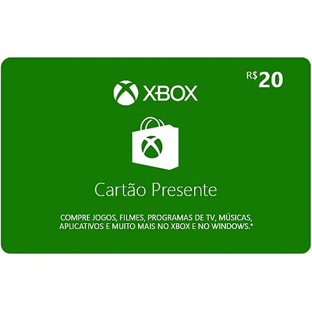 Microsoft Gift Card Xbox R$ 20 reais